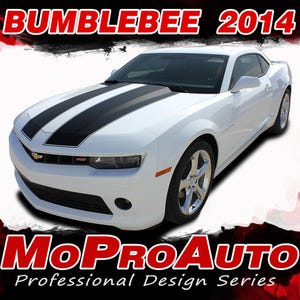 2014-2015 BUMBLEBEE : Chevy Camaro Transformers Style Hood Vinyl Graphics Racing Stripes Kit (Fits V6 Coupe) - &quot;The MoProAuto Original&quot;