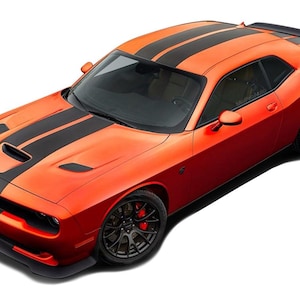 Fits 2015-2023 Dodge Challenger Racing Stripes SRT HELLCAT RALLY : Vinyl Graphics Bumper to Bumper Decals - &quot;The MoProAuto Original&quot;