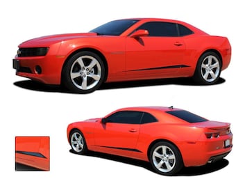 カマロ ロッカー スパイク: 2010 2011 2012 2013 シボレー カマロ 下部ロッカー パネル ビニール グラフィック アクセント デカール ストライプ - 「MoProAuto オリジナル」