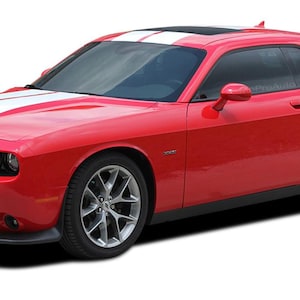 Fits 2015-2023 Dodge Challenger Hellcat SRT Racing Stripes AIRSHOT RALLY : Vinyl Graphics Bumper to Bumper Decals &quot;The MoProAuto Original&quot;