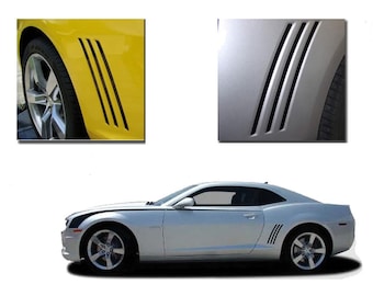 カマロ ギル ストライプ: 2010 2011 2012 2013 シボレー カマロ サイドベント アクセント ストライプ デカール セット - 「MoProAuto オリジナル」