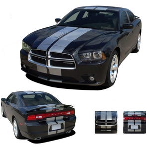 N-CHARGE RALLY : Fits 2011-2014 Dodge Charger Racing Stripes Hood Stripe Bumper to Bumper Decal Kit - &quot;The MoProAuto Original&quot;