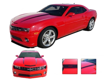 カマロ フード スピアーズ: 2010 2011 2012 2013 2014 2015 シボレー カマロ フード スパイク ストライプ ビニール グラフィック デカール セット - 「MoProAuto オリジナル」