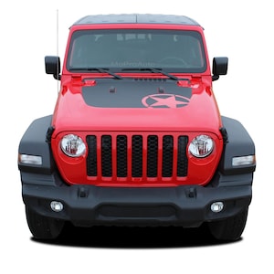 OMEGA HOOD : Fits Jeep Gladiator Hood Decals with Star Vinyl Graphics Stripe Kit for 2020-2025 Models - &quot;The MoProAuto Original&quot;