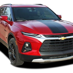 HOT STREAK: 2019-2024 Chevy Blazer Hood Stripes and Front Fascia Blackout Decal Vinyl Graphics Kit