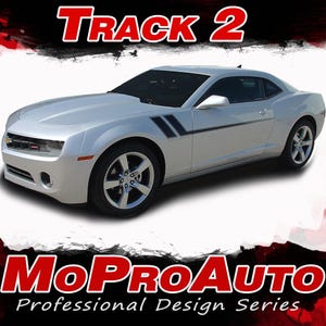 2014-2015 TRACK 2 : Camaro Side Door Hockey Stripe Decal Vinyl Graphics Kit (All Models) - &quot;The MoProAuto Original&quot;