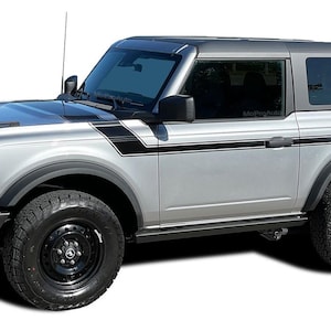 BRONCO CINCH 2D (2 DOOR) : Fits Ford Bronco Side Body Door to Hood Decals Stripes Vinyl Graphics Kit 2021-2025 - &quot;The MoProAuto Original&quot;