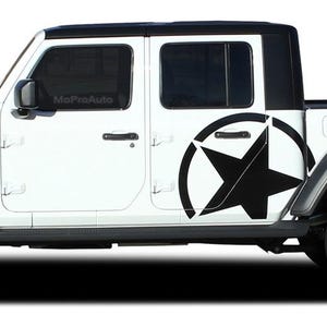 ALPHA STAR SIDES : Fits Jeep Gladiator Side Body Star Vinyl Graphics Decal Stripe Kit for 2020-2025 Models - &quot;The MoProAuto Original&quot;