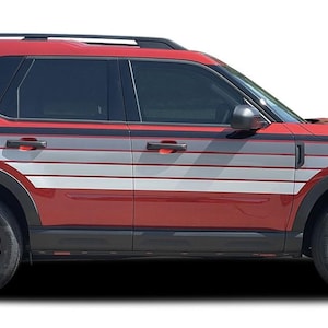 SUNSETTER MONO : Fits Ford Bronco Sport Side Body Door Vinyl Graphics with Hood Stripes Decals Kit 2021-2025 - &quot;The MoProAuto Original&quot;
