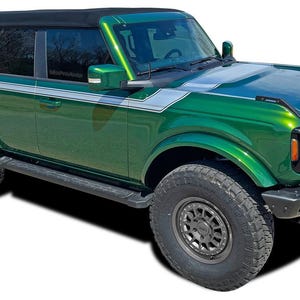 BRONCO CINCH (4 DOOR) : Fits Ford Bronco Side Body Door to Hood Decals Stripes Vinyl Graphics Kit for 2021-2025 - "The MoProAuto Original"