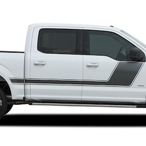 FORCE TWO Solid: past 2021-2025 Ford F-150 Hockey Stripes FX Appearance Package Vinyl Graphics Decals Kit - &quot;The MoProAuto Original&quot;