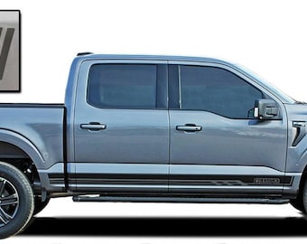 F-150 ROCKERS THREE : Fits 2021-2025 Ford F-150 Lower Rocker Panel Stripes Vinyl Graphics Decals Kit - &quot;The MoProAuto Original&quot;