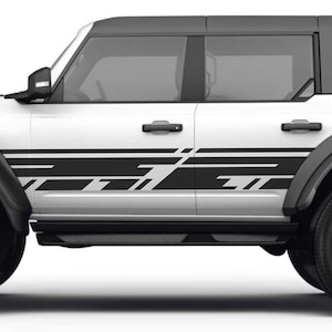 DITHER : Universal Versatile Style Side Body Vinyl Graphics Door Stripes Decals Fits Silver Ford Bronco - &quot;The MoProAuto Original&quot;