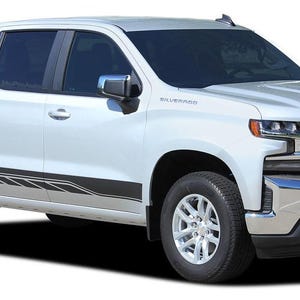 SILVERADO ROCKER 2: Kit de calcomanías de vinilo con gráficos para el balancín inferior de la carrocería y la puerta de la Chevy Silverado Stripes, compatible con modelos 2019-2025 - &quot;El original de MoProAuto&quot;