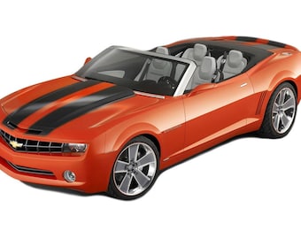 Camaro BUMBLEBEE CONVERTIBLE : 2011 2012 2013 Chevy Camaro Hood Vinyl Graphic Racing Stripes Decal Kit "The MoProAuto Original"