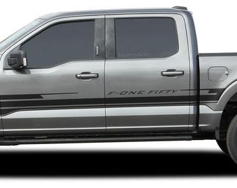 F-150 SWAY: Pasuje do Forda F-150 z lat 2021-2025, naklejki na boki nadwozia, paski na środkowy panel, zestaw grafik winylowych - „Oryginał MoProAuto”