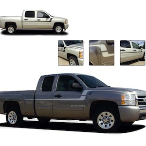FLEX: Kit de calcomanías de vinilo con gráficos en franjas desde la puerta lateral hasta el guardabarros para Chevy Silverado o GMC Sierra 2000-2018 - &quot;El original de MoProAuto&quot;