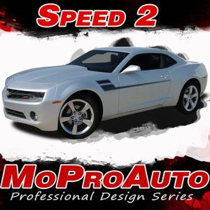 2014-2015 SPEED 2 : Camaro Side Door Hockey Stripe Decal Vinyl Graphics Kit (All Models) - &quot;The MoProAuto Original&quot;