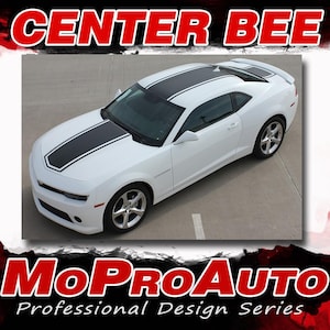 2014-2015 Camaro CENTER BEE : Chevy Camaro Wide Center Outline Vinyl Graphics Racing Stripes Kit (All Models) - &quot;The MoProAuto Original&quot;
