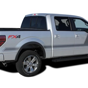 FORCE TWO-zeefdruk: past op Ford F-150 Hockey Stripe Vinyl Graphics Decals Kit 2009-2014 en 2015-2020 modellen - &quot;The MoProAuto Original&quot;
