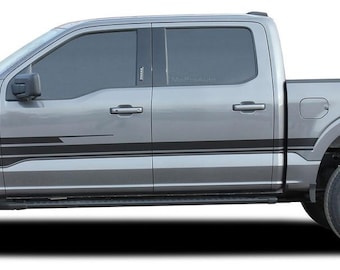 F-150 SWAY XL: Pasuje do Forda F-150 z lat 2021-2025 Naklejki na boki nadwozia Paski na środkowy panel Zestaw grafik winylowych - „Oryginał MoProAuto”