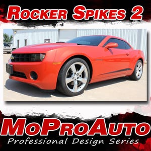 2014-2015 ROCKER SPIKES 2 : Chevy Camaro Lower Rocker Panel Accent Decal Vinyl Graphic Stripes (Fits All Models) - &quot;The MoProAuto Original&quot;