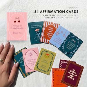 54 Karten mit kraftvollen Affirmationen zur Selbstliebe für starke Frauen – Geschenkidee für selbstbewusste Frauen (Digitaler Download)