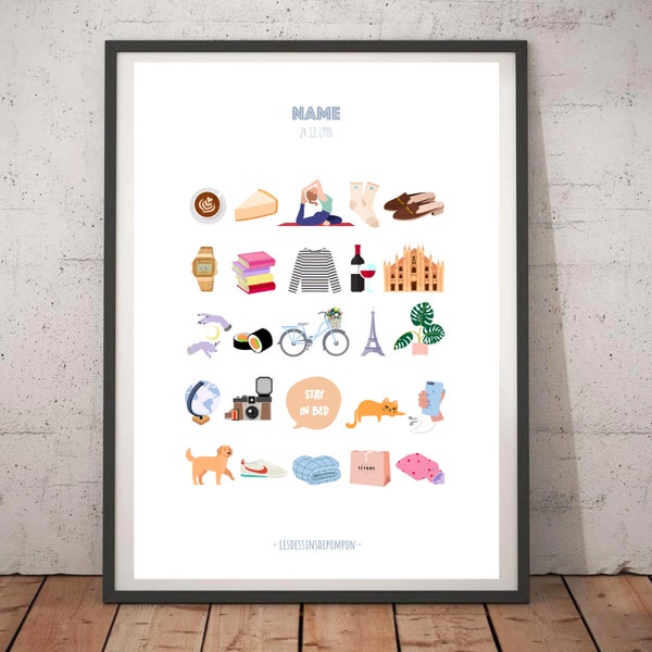 Affiche illustrée 100% personnalisable avec 25 logos