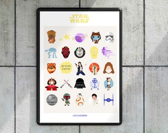 Affichée illustrée Star Wars