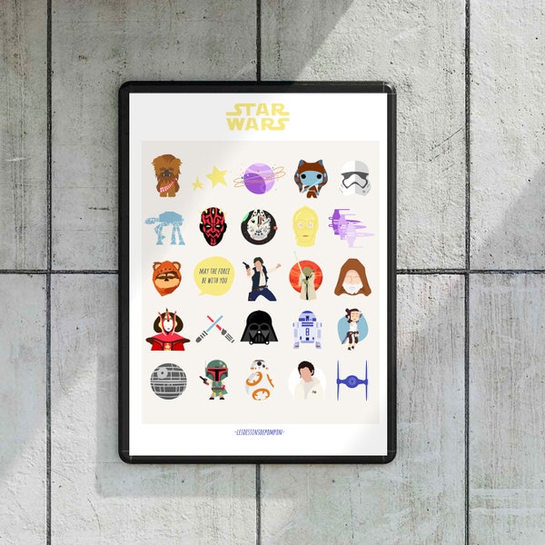 Affichée illustrée Star Wars