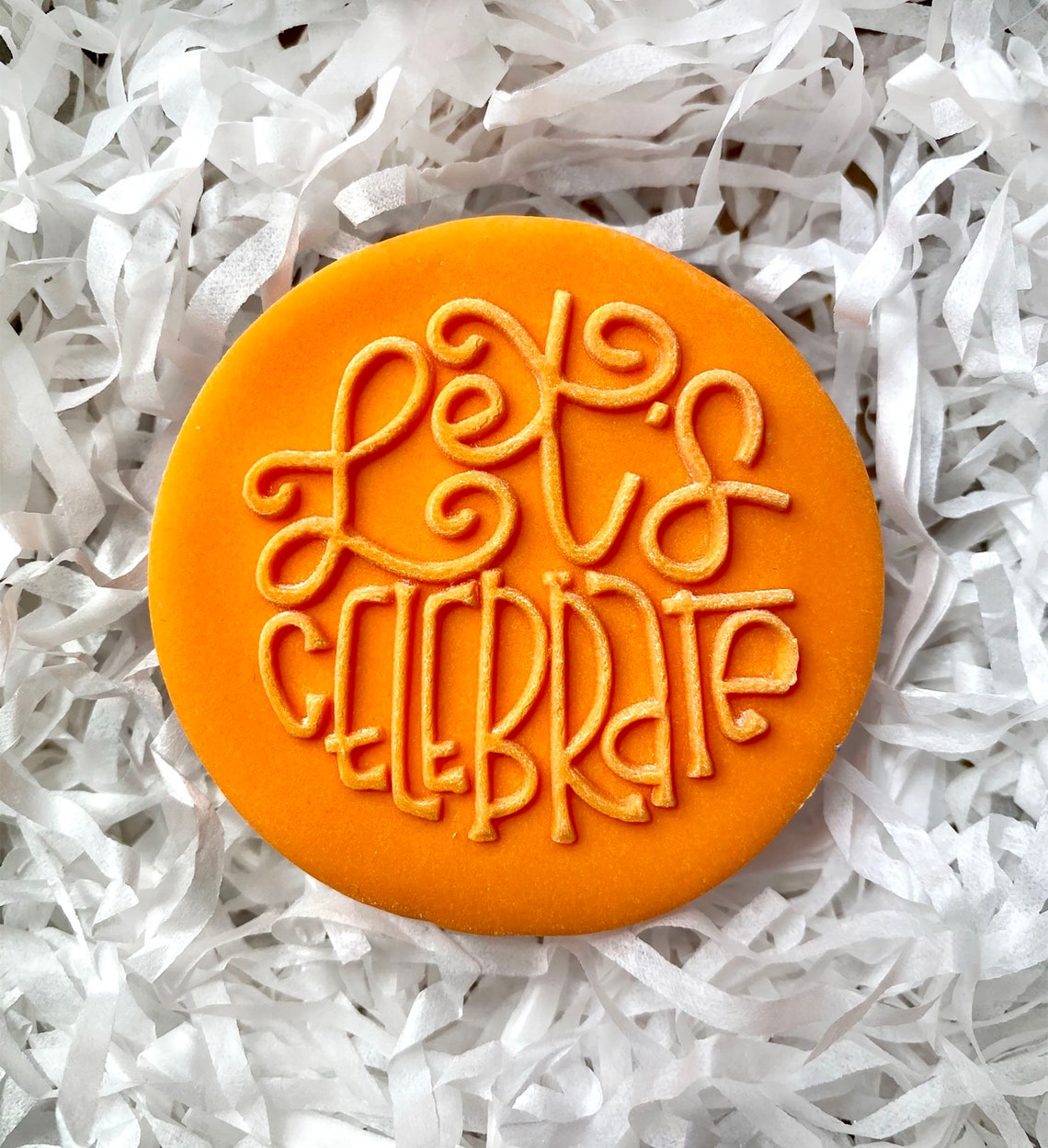 Lets Celebrate Embosser Cookie Stamp For Cookies Cupcakes Etsy