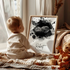 Aquarell Baby Ultraschallbild: Individuell gefertigter Druck (Digitaler Download)