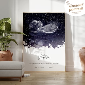 Custom Sonogram Gift Ultrasound Art Print New Baby Personalized Gift Baby Ultrasound Art Print Baby Keepsake New Mom Gift new baby portrait