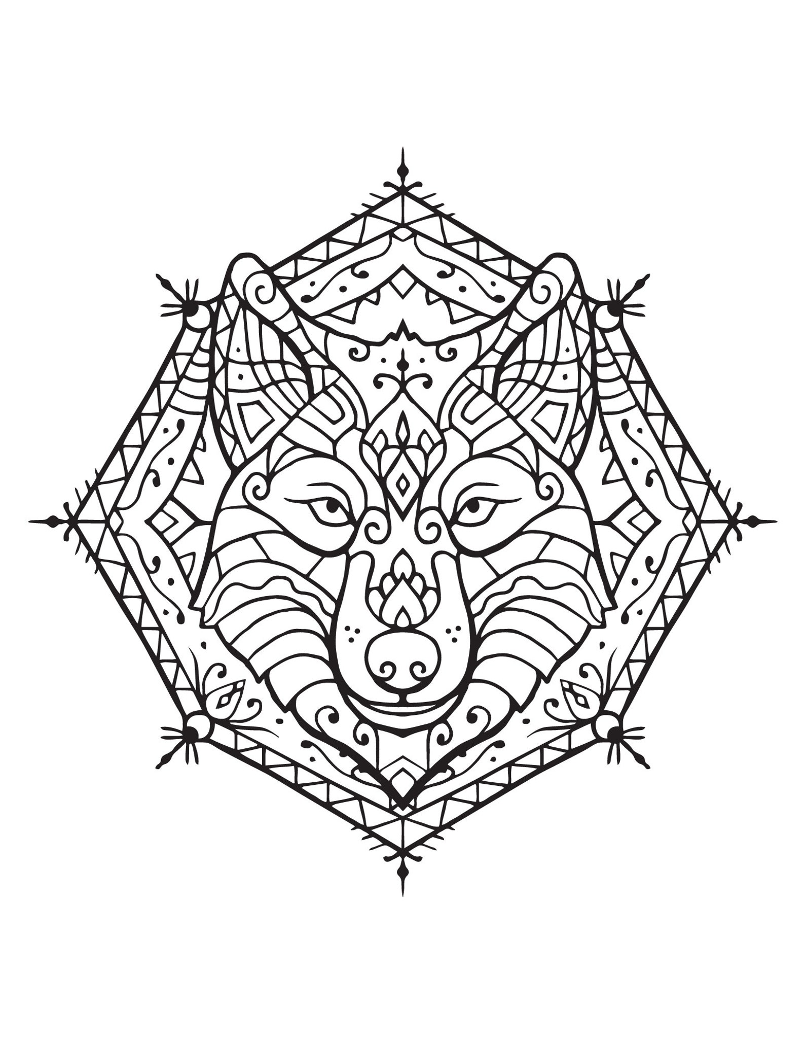 Printable Mandala Forest Animals Coloring Pages for Children ...