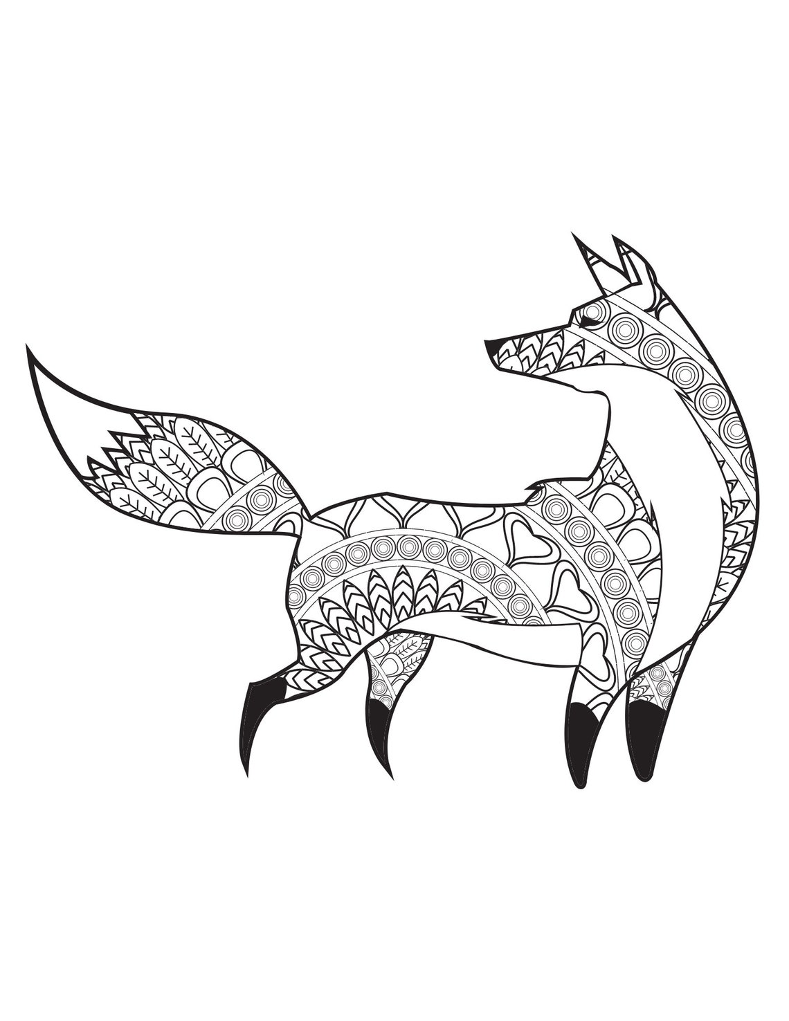 Printable Mandala Forest Animals Coloring Pages for Children