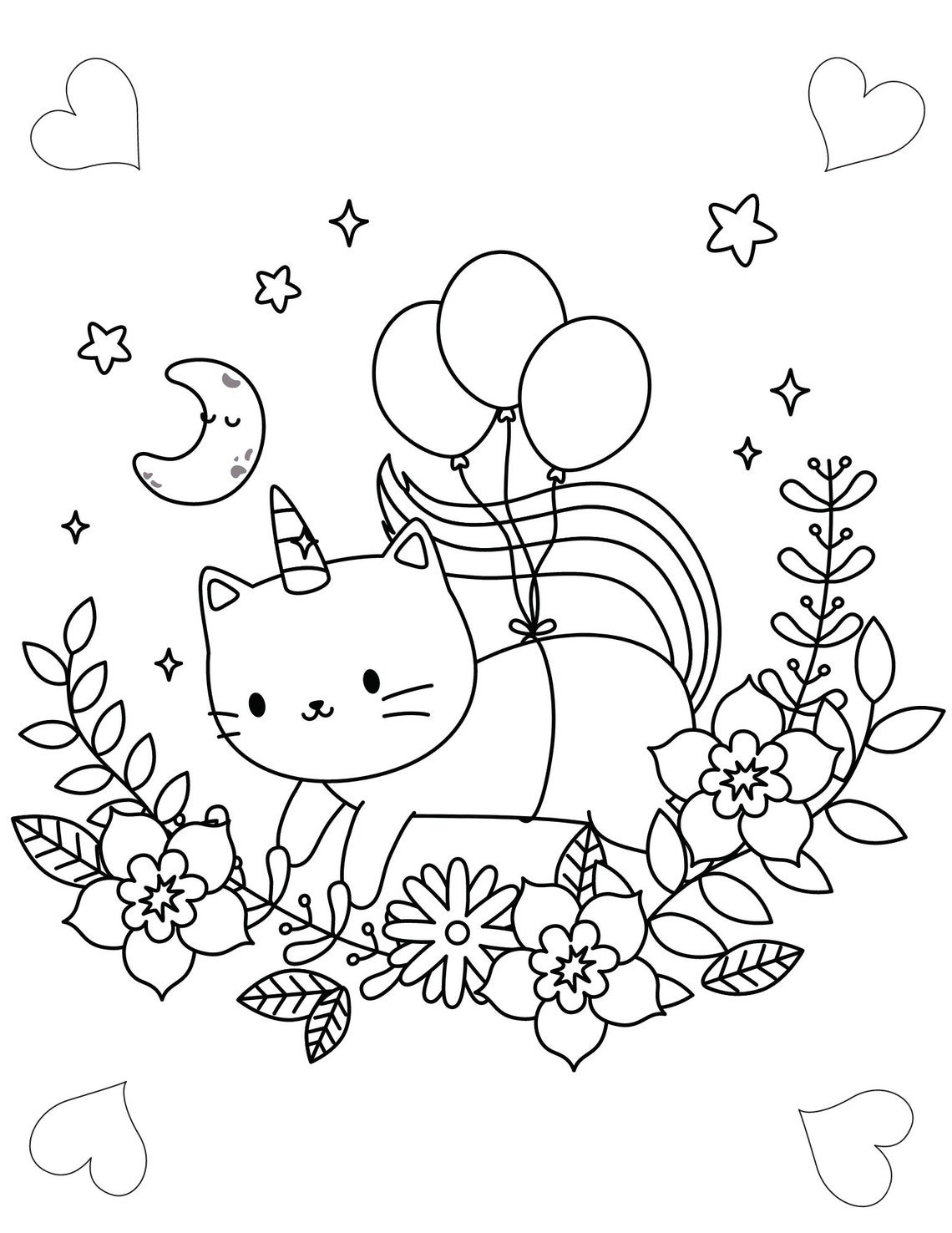 Printable Unicat Coloring Pages for Children / the Cutest - Etsy