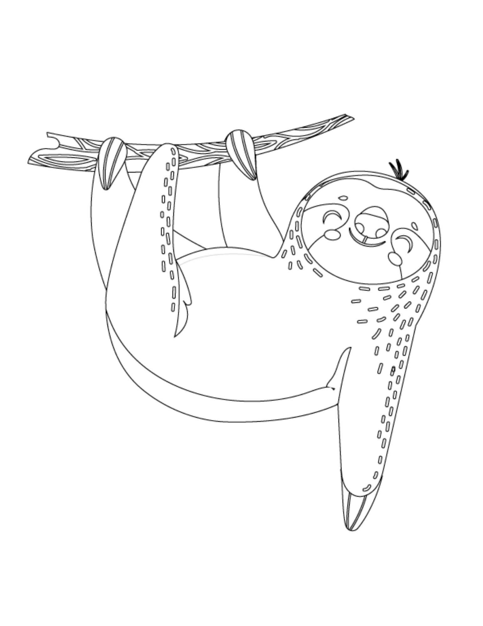 Printable Sloths Coloring Pages for Children / the Cutest Sloths ...
