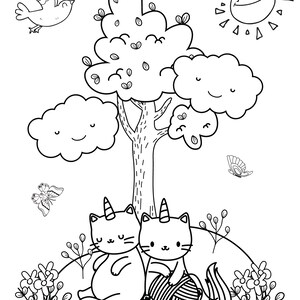 Printable Unicat Coloring Pages for Children / the Cutest Unicats / Unicat Coloring Book for ...