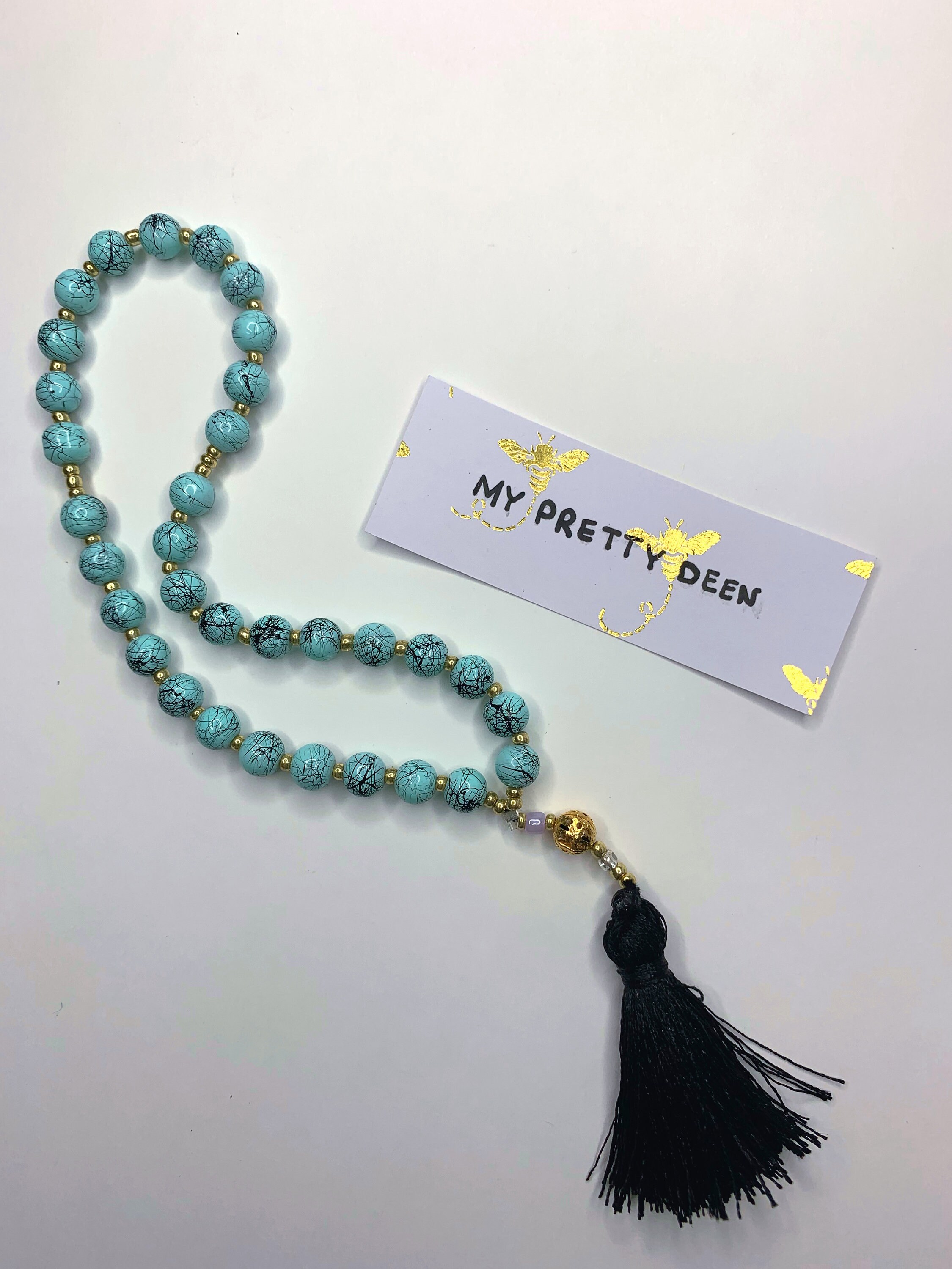Blue Tasbih Tasbeeh Prayer Beads Islamic Gift Ramadan 33 Beads Etsy