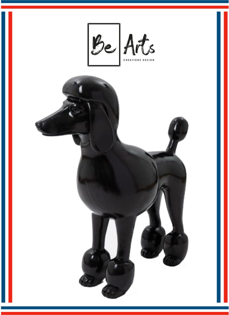 STATUE DOG POODLE RESINE 65CM BLACK | Etsy