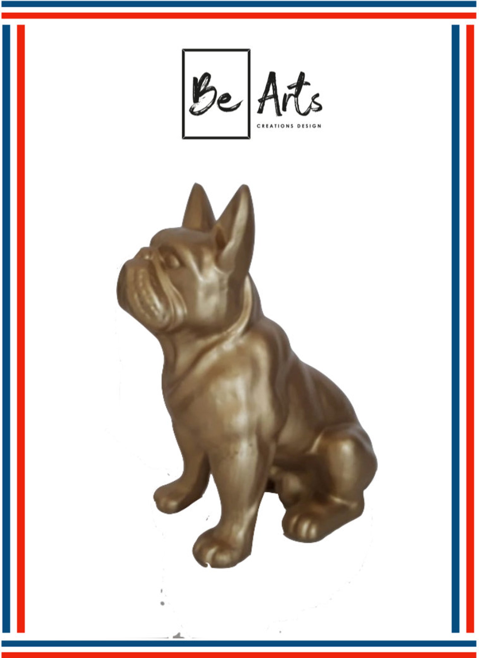 STATUE CHIEN BOULEDOGUE FRANÇAIS RESINE 30 CM GOLD Etsy