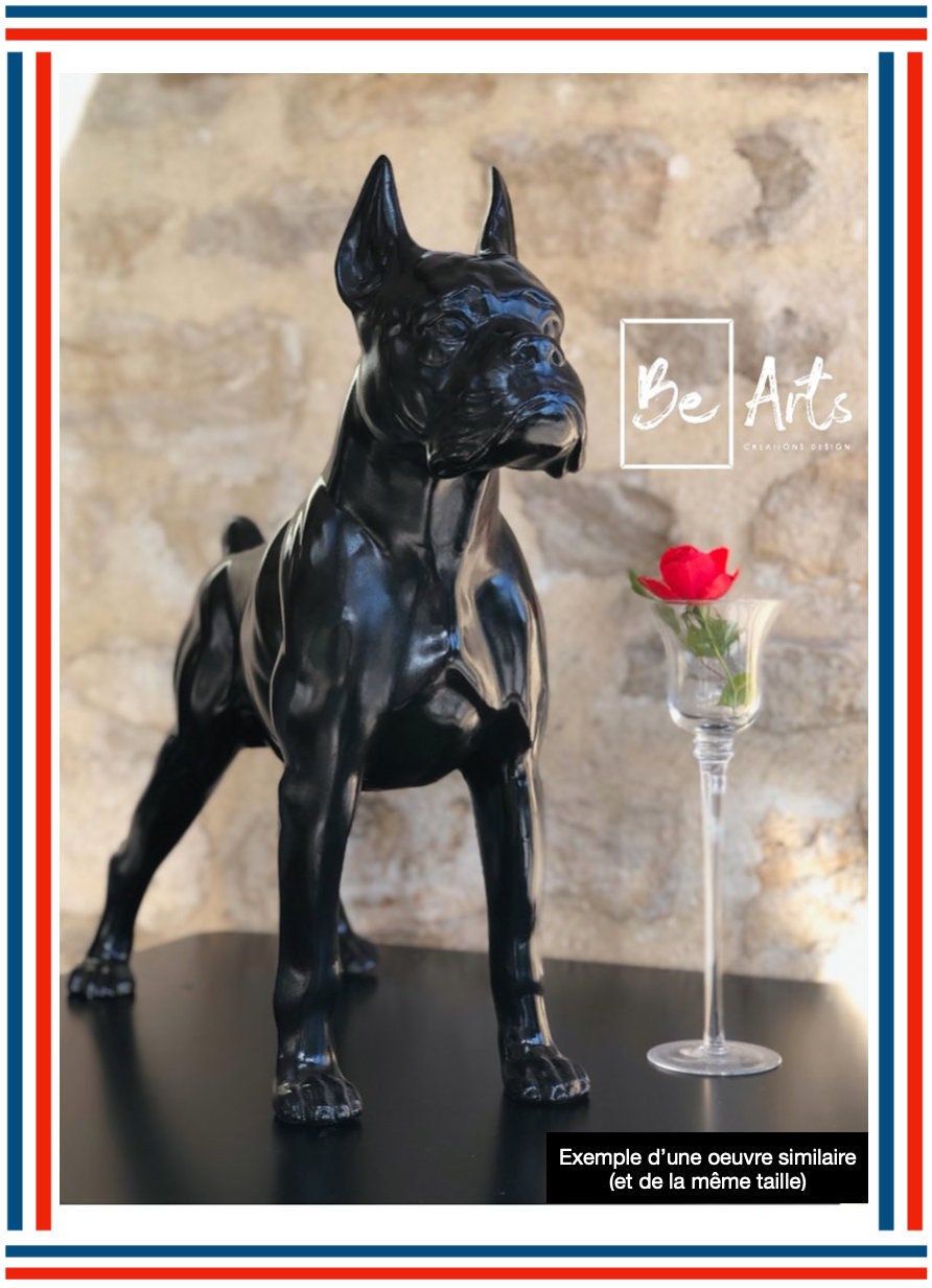 STATUE DOG DOG BOXER RESINE 50CM WHITE Etsy