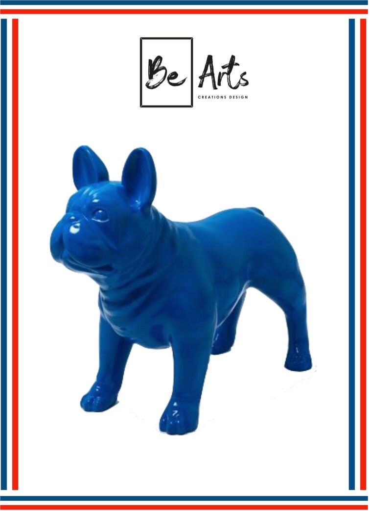 FRENCH BULLDOG STATUE RESINE 90 CM BLUE Etsy