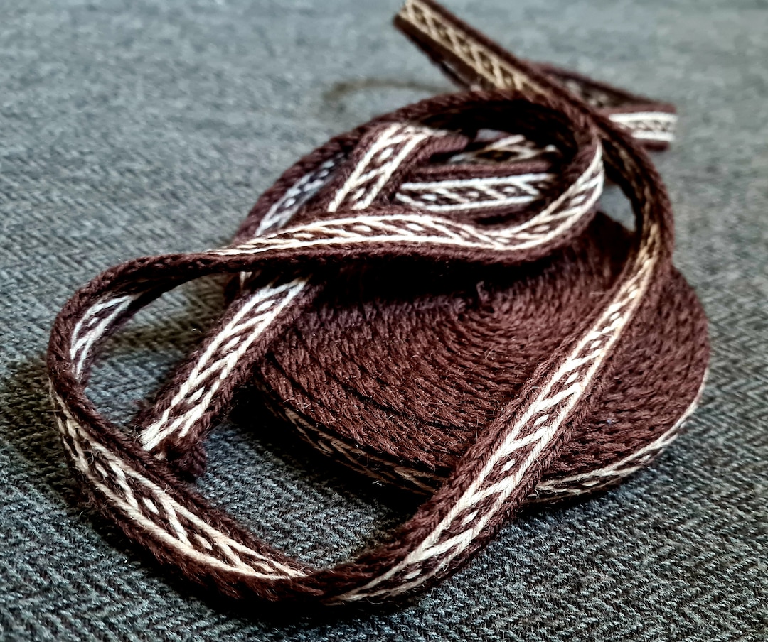 Oseberg Roses Pattern Tablet Woven Trim, Oseberg Pattern, 100% Wool Viking Woven Band - Etsy