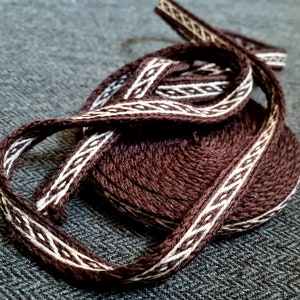Tablettvävd kant, Osebergmönster, 100 % ull Vikingavävt band