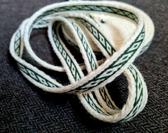 Tablet Woven Trim, Oseberg Pattern, 100% Wool Viking Woven Band