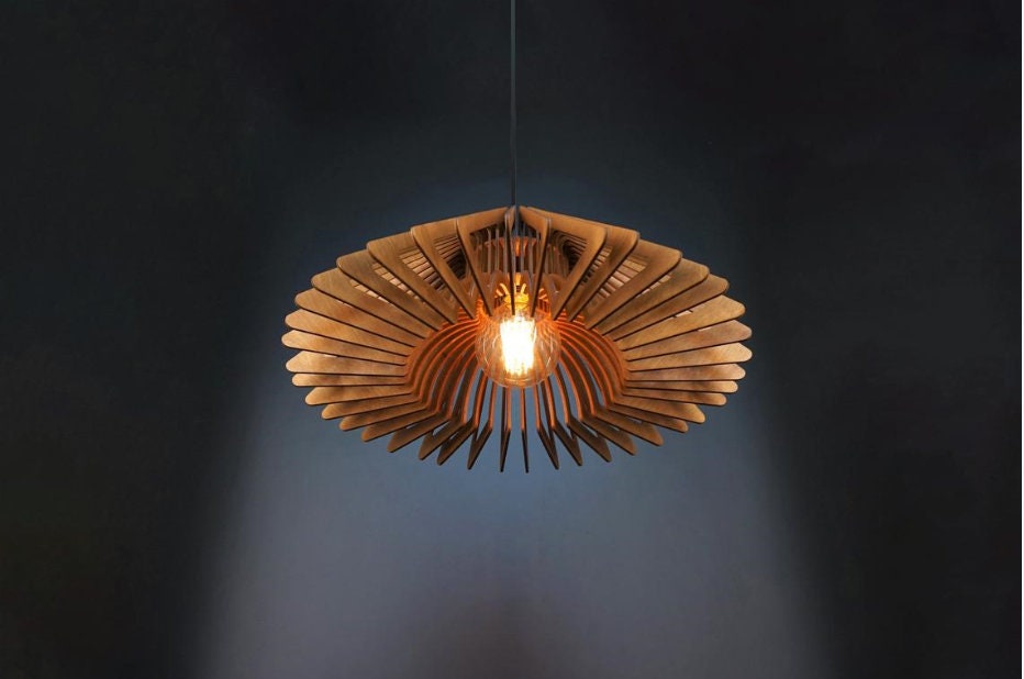 Wood Pendant Light Handmade Lighting Wood Pendant Light Etsy