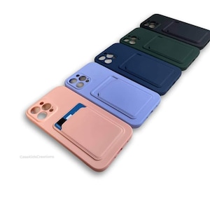 Shockproof Pastel Color Case for iPhone 14 Pro Max Plus 13 Pro Max Mini 12 Pro Max Mini 11 Pro Max XR X with Card Holder Pocket Wallet Slot