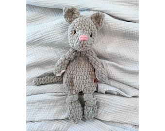 Cozy Cat Lovey | Handmade Crochet Comfort Toy for Baby