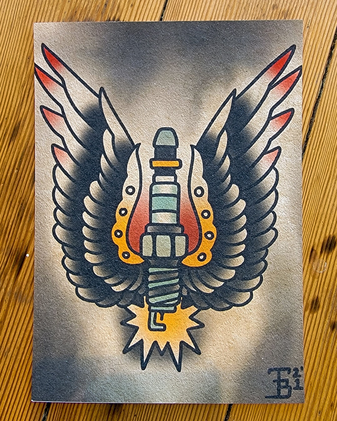 Spark Plug Tattoo Flash Art Print - Etsy